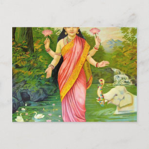 Lakshmi Hindu-Göttin Postkarte