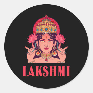 Lakshmi ist die Göttin des Glücks Runder Aufkleber