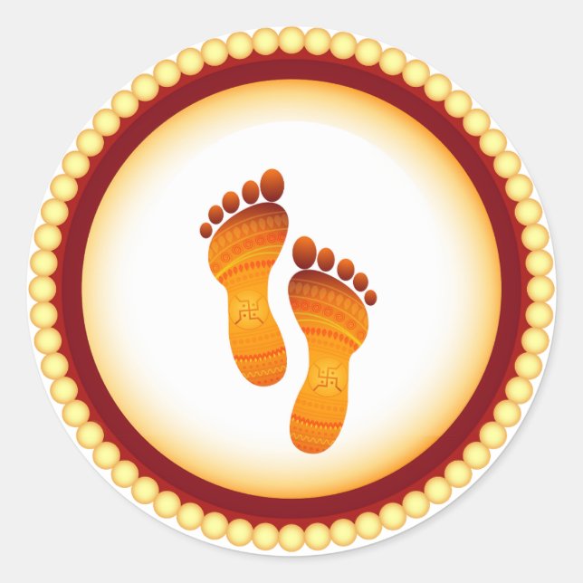 Lakshmi mata per runder aufkleber (Vorderseite)