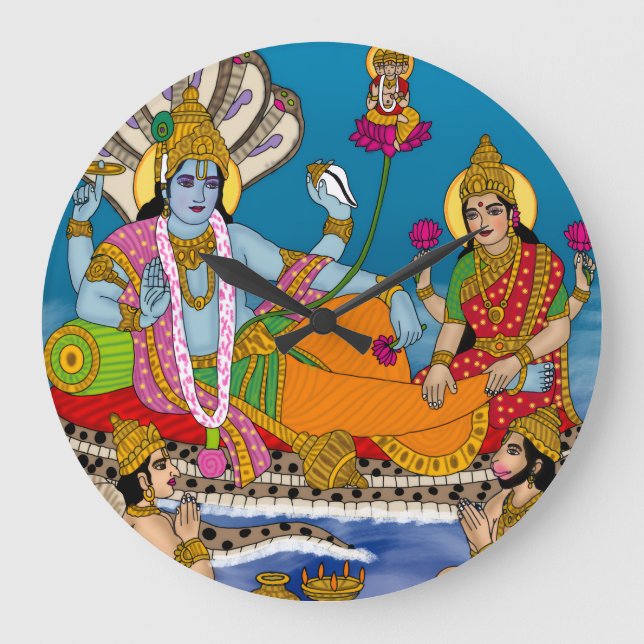Lakshmi Narayan Clock Große Wanduhr (Vorderseite)