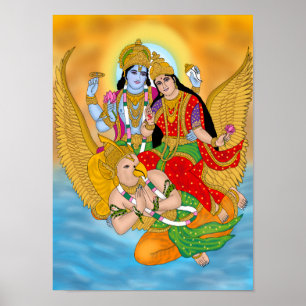 Lakshmi Narayan Poster – Göttliche Wandkunst & Hom