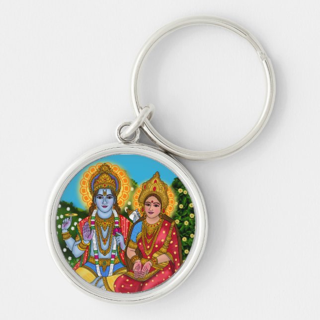 Lakshmi Narayan Sticker Schlüsselanhänger (Vorne)