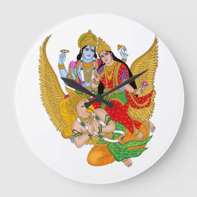 Lakshmi Narayan Uhr – Göttlicher Wanddekor & Zuhau (Vorderseite)