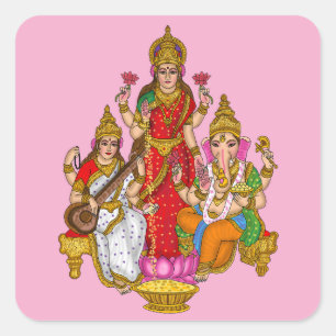Lakshmi Saraswati Ganesha Aufkleber