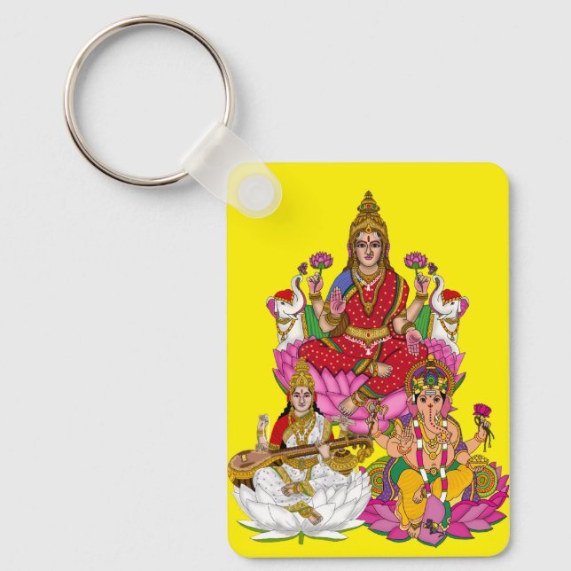 Lakshmi Saraswati Ganesha Keychain Schlüsselanhänger (Vorderseite)