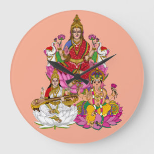 Lakshmi Saraswati Ganesha Wanduhr