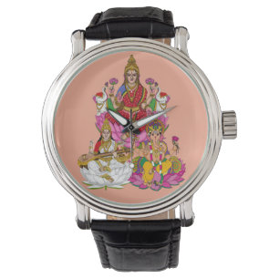 Lakshmi Saraswati Ganesha Wanduhr Armbanduhr