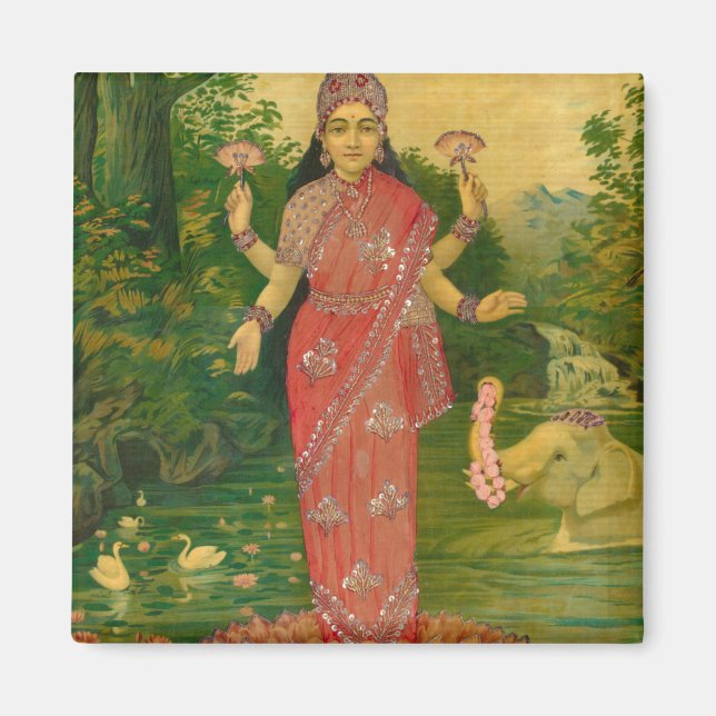 Lakshmi von Raja Ravi Varma Magnet (Vorne)