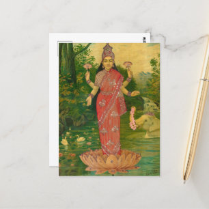 Lakshmi von Raja Ravi Varma Postkarte
