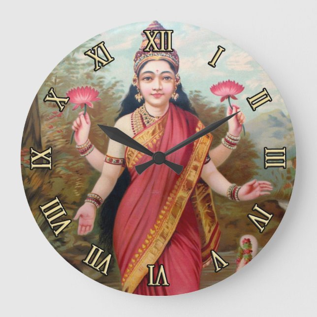 Lakshmi Wall Clock Große Wanduhr (Vorderseite)