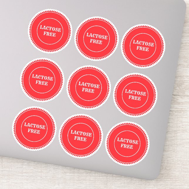 Laktosefreie Allergien Sicher kulinarisch Aufkleber (Detail)