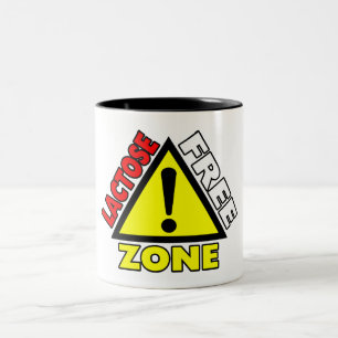 Laktosefreie Zone (Molkerei frei) Zweifarbige Tasse