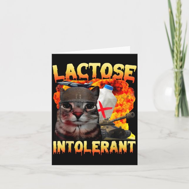 Laktoseintolerante alberne Katzen-Meme Lustiger Sp Karte (Vorderseite)