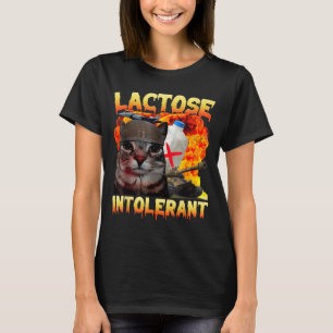 Laktoseintolerante alberne Katzen-Meme Lustiger Sp T-Shirt