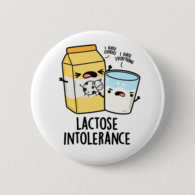 Laktoseintoleranz Funny Milk Pun Button (Vorderseite)