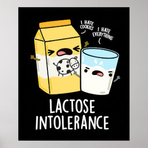 Laktoseintoleranz Funny Milk Pun Dark BG Poster