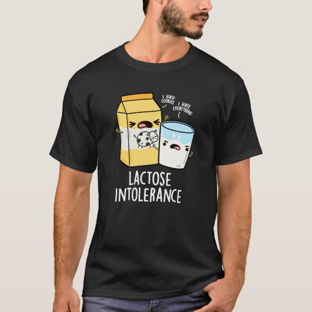 Laktoseintoleranz Funny Milk Pun Dark BG T-Shirt (Vorderseite)