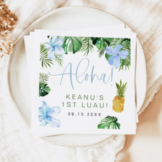 LALANI Tropical Blue Hibiskus Luau 1. Geburtstag Serviette