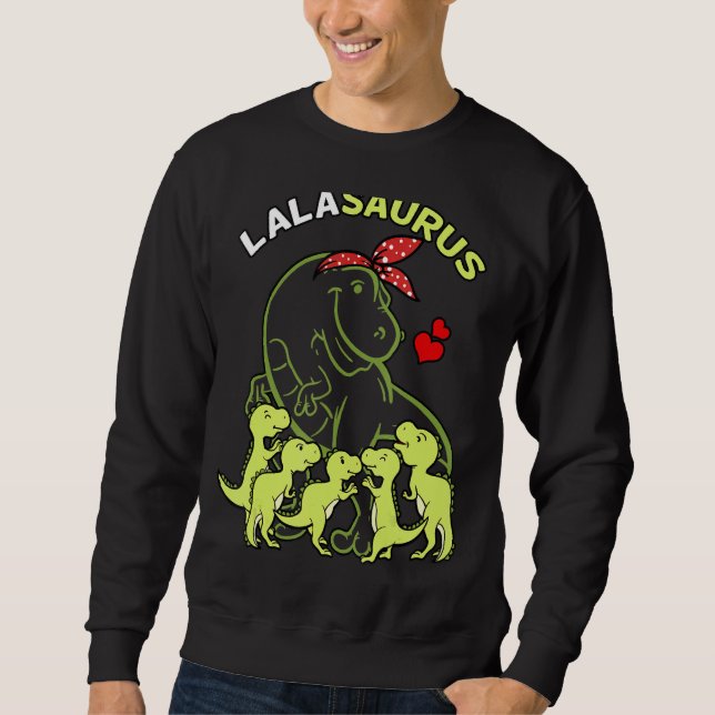 Lalasaurus Lala 5 Kinder Dinosaurier Muttertag Sweatshirt (Vorderseite)