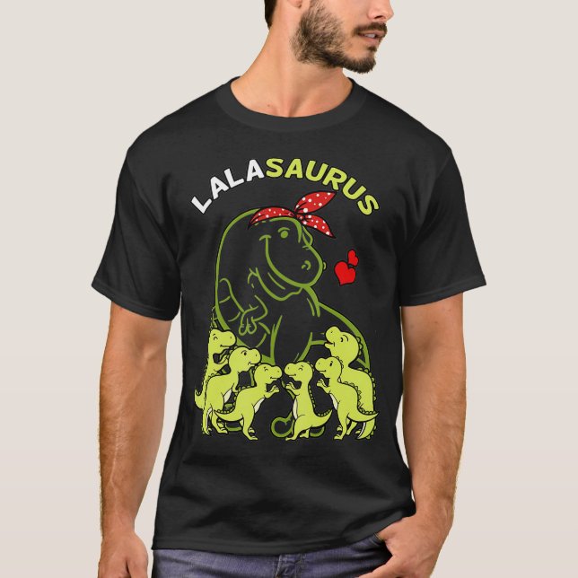 Lalasaurus Lala 6 Kinder Dinosaurier Muttertag T-Shirt (Vorderseite)
