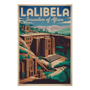 Lalibela Äthiopien Retro-Reiseposter-Kunst Poster