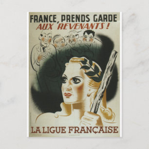 Laligue Francaise Propaganda Poster Postkarte