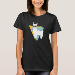 Lama Alpaca Animal Retro Vintag Geometric Triangl T-Shirt
