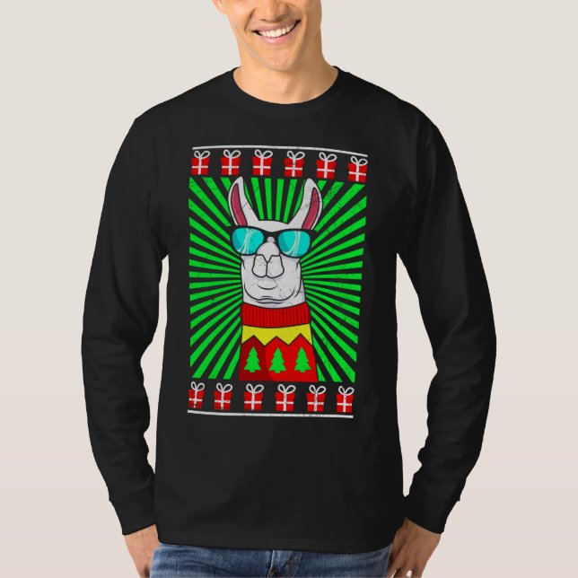 Lama Alpaca Christmas Ugly Christmas T-Shirt (Vorderseite)