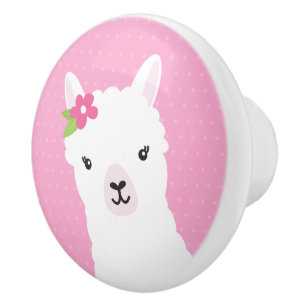 Lama Alpaca Rosa Keramikknauf