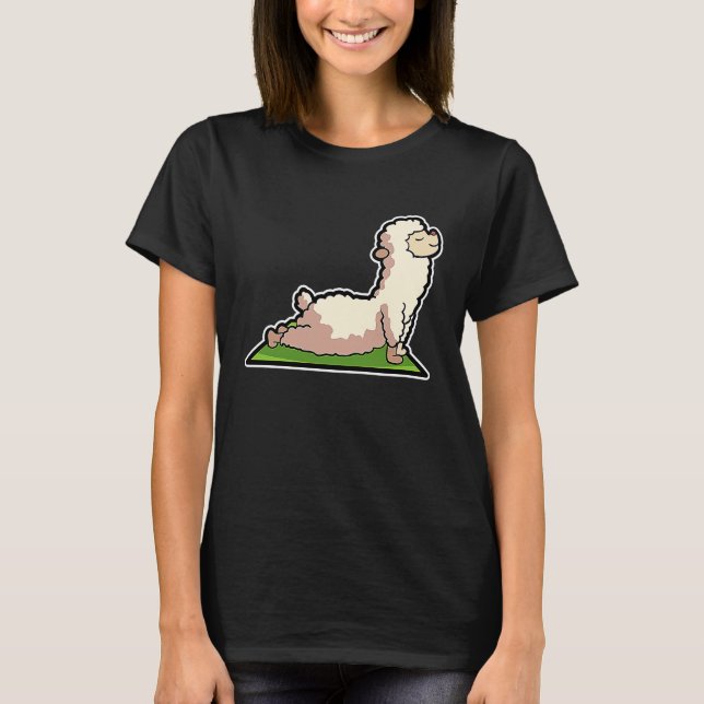 Lama Alpaca Yoga Poses Sport Gymnastics Ohmmm Hear T-Shirt (Vorderseite)