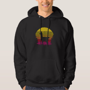 Lama Alpaka Sonnenuntergang Retro Vintage Hoodie