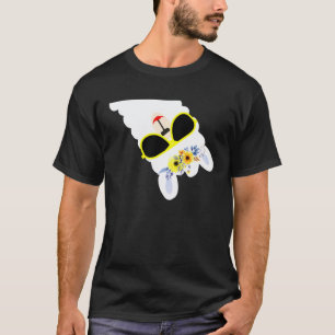 Lama Alpaka süß Blumen Sonnenbrille Hippie T-Shirt