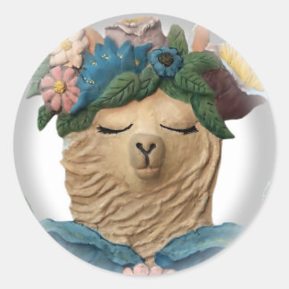 Lama-Aufkleber Runder Aufkleber
