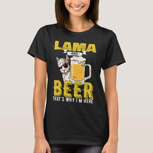 Lama Beer Lamas Alcohol T-Shirt (Vorderseite)