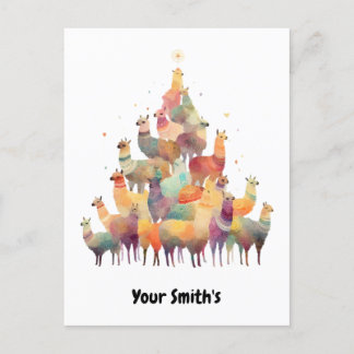 Lama Christmas Feiertagspostkarte