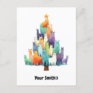 Lama Christmas Feiertagspostkarte