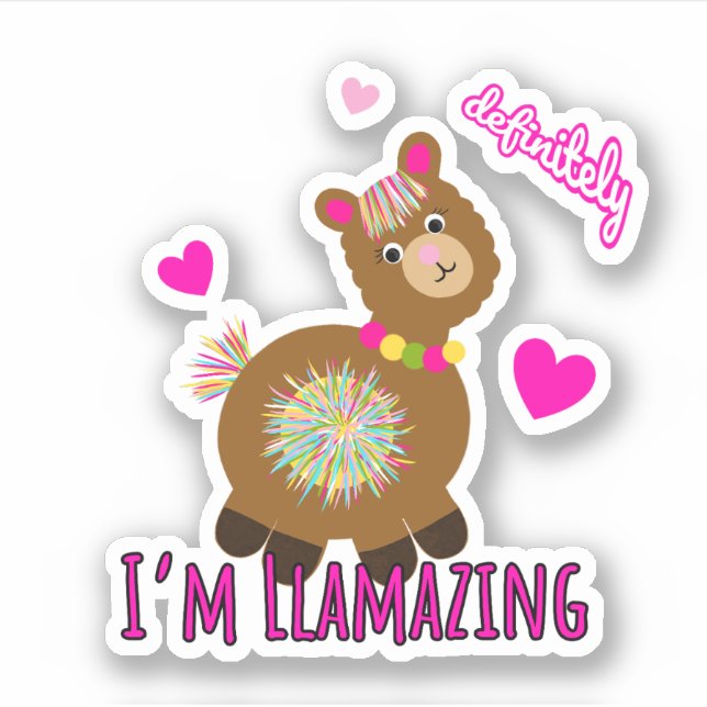 Lama-Cute Aufkleber (Vorderseite)
