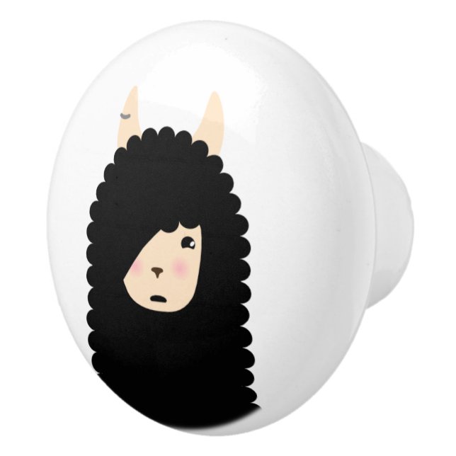 Lama Emoji gotisch Keramikknauf (Rechts)