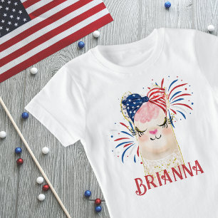 Lama Flag Haargummi und Feuerwerkskörper Personali T-Shirt