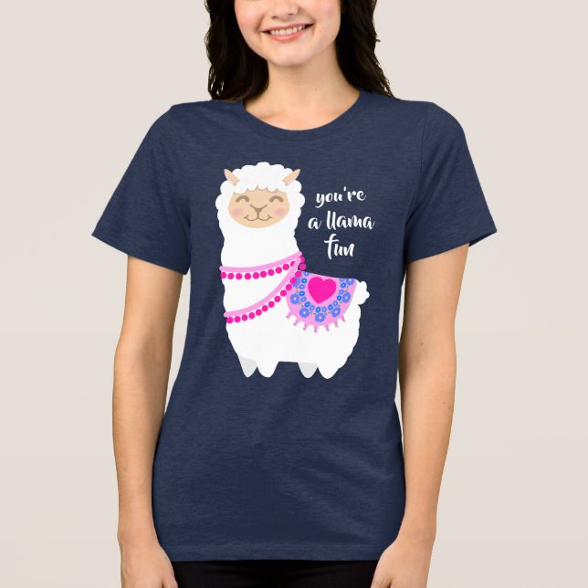 Lama fun pun Valentine Tri-Blend Shirt (Vorderseite)