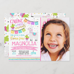 Lama-Geburtstags-Einladungs-ganzes Lama-Spaß-Party Einladung