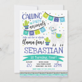 Lama-Geburtstags-Einladungs-ganzes Lama-Spaß-Party Einladung