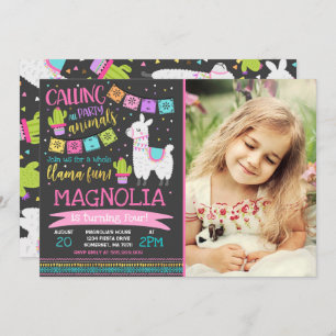 Lama-Geburtstags-Einladungs-ganzes Lama-Spaß-Party Einladung