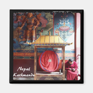 Lama, Gong & Phone - Kathmandu, Nepal Magnet