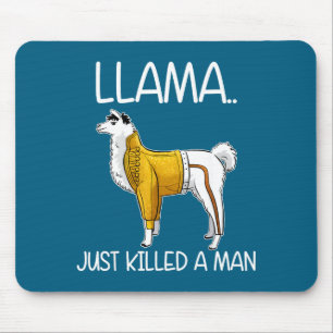 Lama hat gerade einen Mann getötet Lustiger Lama  Mousepad