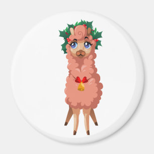 Lama im Weihnachtsmagnet Magnet