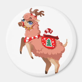 Lama im Weihnachtsmagnet Magnet