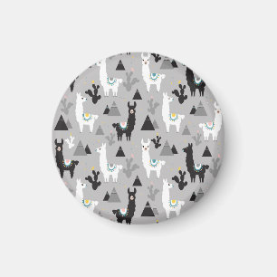Lama Kaktus Berge, nahtloses Muster. Magnet