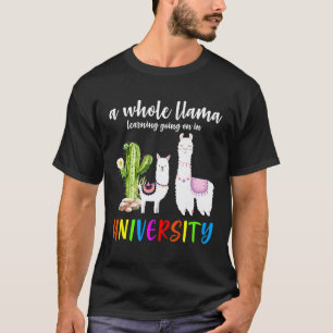 Lama Kaktus Universität Student Zurück zur Schule T-Shirt