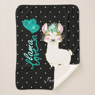 Lama-Liebe im Aquamarinen Blumenbeet Sherpadecke